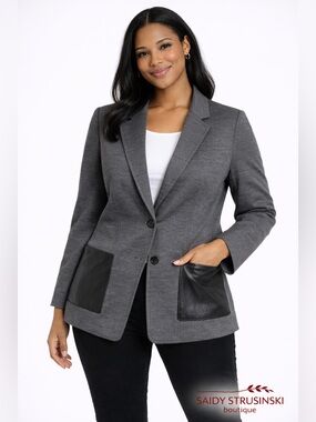 Hugo Boss Gray Blazer Tailored designer  Notched Lapels/size 4